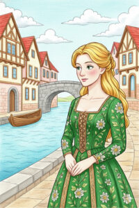 緑のドレスと石橋の街