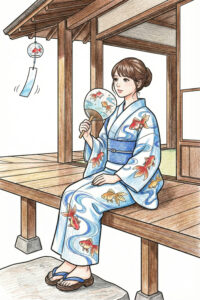 金魚揺らぐ夏の縁側