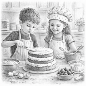 ふたりのケーキ作り