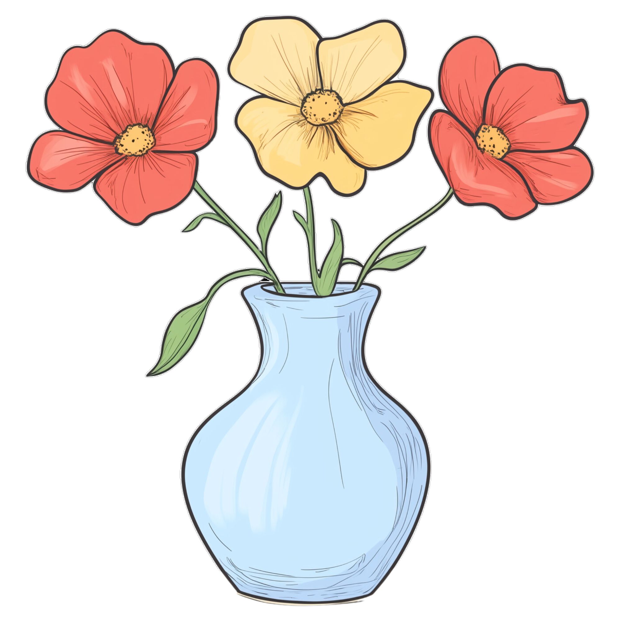 花と花瓶　絵画　イラスト　ドローイング 塊根を持つ花の花瓶 ヤン・フランツ・ヴァン・デール（1764-1840